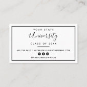 Cartes de nom d'insertion de photo de graduation b (Dos)