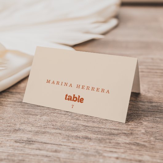 Cartes de nom d'invité en terre cuite simples et f