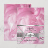 Cartes de nom d'invité Rose Sweet 16 (Devant / Derrière)
