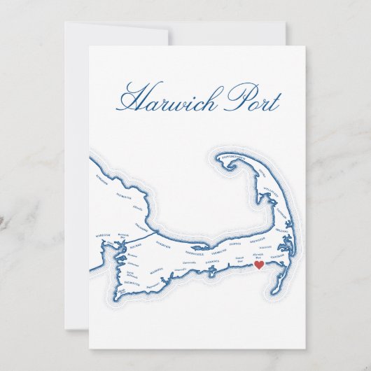 Cartes de nom du Mariage de Cape Cod modifiable (Devant)