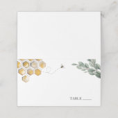 Cartes de nom en nid d'abeille doré (Extérieur déplié)