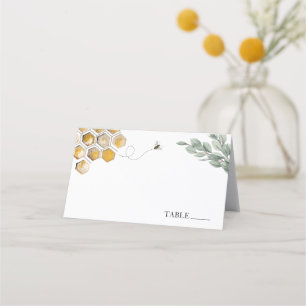 Cartes de nom en nid d'abeille doré