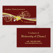 Cartes de nom et de contact de Graduatation (Devant / Derrière)