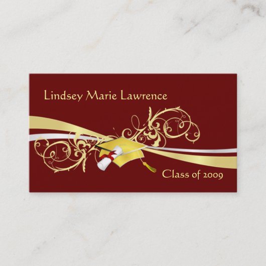 Cartes de nom et de contact de Graduatation (Devant)