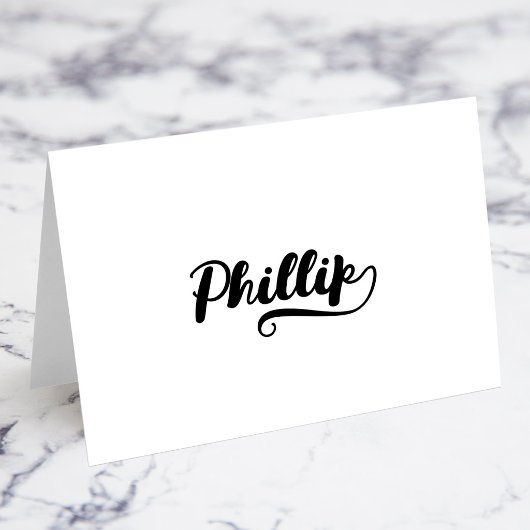 Cartes de nom et de lieu avec écriture Brush Scrip