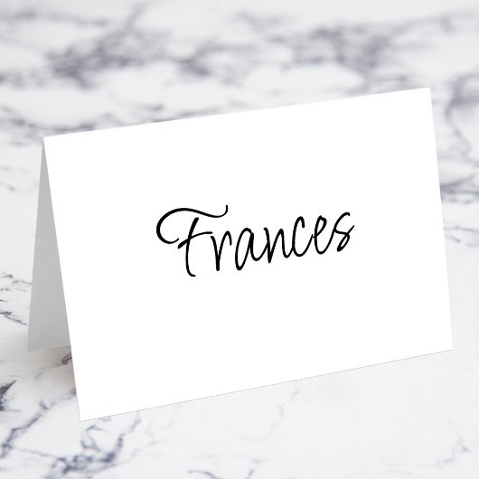 Cartes de nom individuel de lieu à l'écriture mode