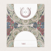 Cartes de nom Mariage Bourgogne Vintage (Outside Unfolded)