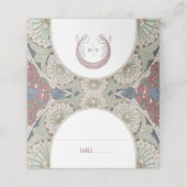 Cartes de nom Mariage Bourgogne Vintage (Extérieur déplié)