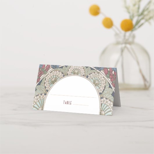 Cartes de nom Mariage Bourgogne Vintage (Devant)