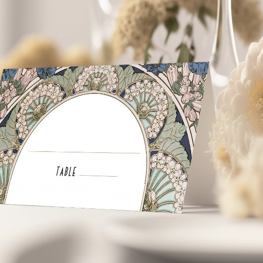 Cartes de nom Marine Blue Mariage Table Vintage