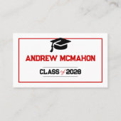 Cartes de nom modernes et uniques rouges et noires (Devant)