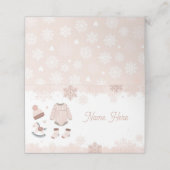Cartes de nom pliées Baby shower froid hiver neutr (Extérieur déplié)