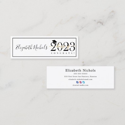 Cartes de nom pour diplômes personnalisés (Devant / Derrière)