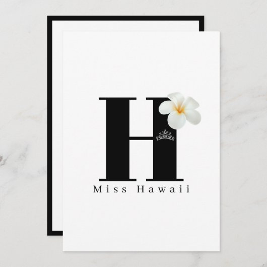 Cartes de note appartement de Miss Pageant en noir (Devant / Derrière)