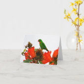 Cartes de note avec le perroquet exotique sur les (Fleur jaune)