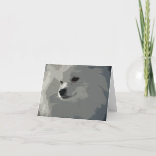 Cartes de note blanches de Pomeranian