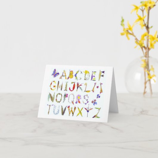 Cartes de note d'alphabet (Fleur jaune)