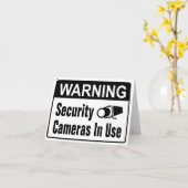 Cartes de note d'avertissement Caméra de sécurité (Fleur jaune)