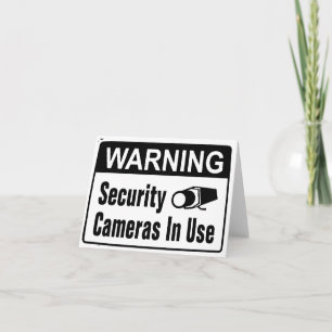 Cartes de note d'avertissement Caméra de sécurité