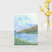 cartes de note de blanc d'aquarelle de paysage de (Fleur jaune)