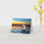 Cartes de note de cygne (Fleur jaune)