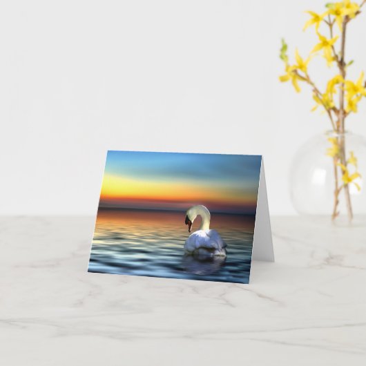 Cartes de note de cygne (Fleur jaune)