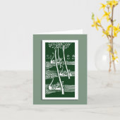 Cartes de note de cygnes de Nouveau d'art de (Fleur jaune)