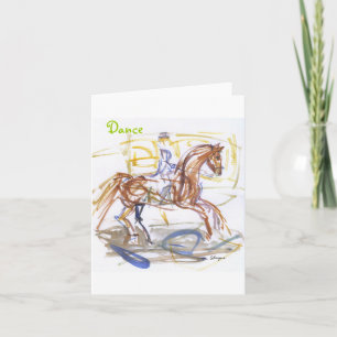 Cartes de note de "danse". Aquarelle de cheval et