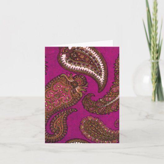 Cartes de note de Fuscia Paisley (Devant)