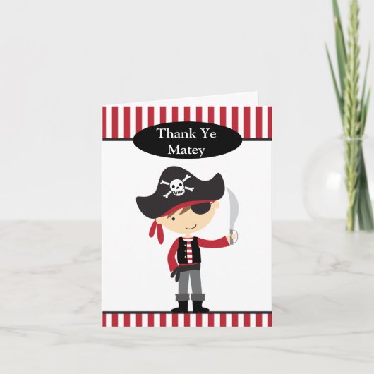 Cartes de note de garçon de pirate (Devant)