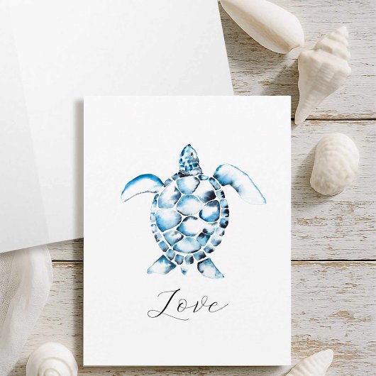 Cartes De Note De La Tortue De Mer Aquarelle Avec