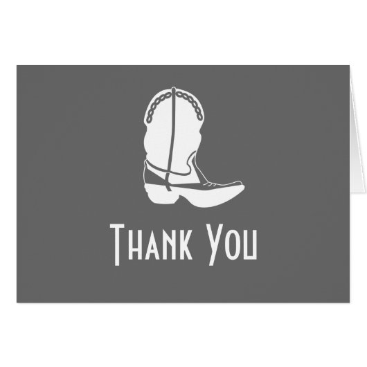 Cartes de note de Merci de botte de cowboy (Devant Horizontal)