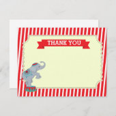 Cartes de note de Merci de cirque de carnaval (Devant / Derrière)