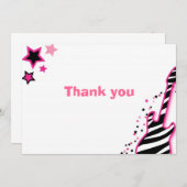 Cartes de note de Merci de rose de fille de (Devant / Derrière)