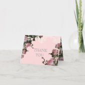 Cartes de note de Merci épousant, cru rose de (Devant)