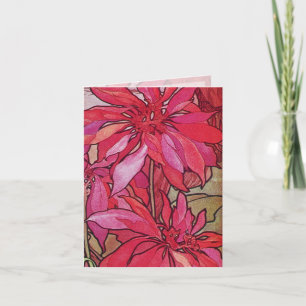 Cartes de note de Noël de poinsettias d'Alphonse