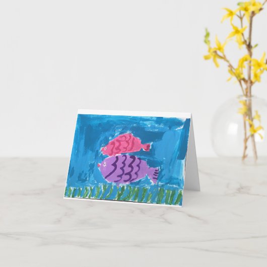 Cartes de note de poissons (Fleur jaune)