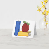 cartes de note de pomme et de livres (Fleur jaune)
