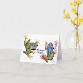 Cartes de note de règle de grenouilles (Fleur jaune)