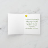 Cartes de note de Sauvegarder la date de Rose jaun (Intérieur)