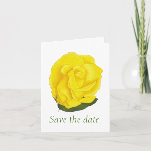 Cartes de note de Sauvegarder la date Rose jaune v (Devant)