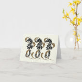 Cartes de note d'hippocampe de Nouveau d'art de (Fleur jaune)