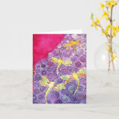 Cartes de note en soie peintes à la main de (Fleur jaune)