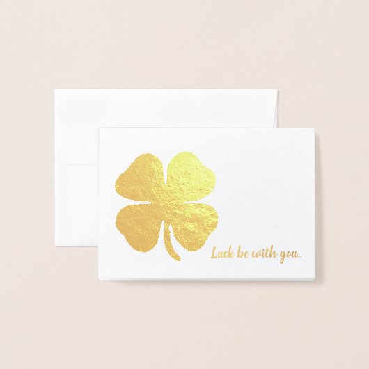 Cartes de note Gold Foil Shamrock Lucky (Devant avec enveloppe)