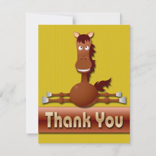 CARTES DE NOTE MIGNONNES DE MERCI DE CHEVAL (Devant)