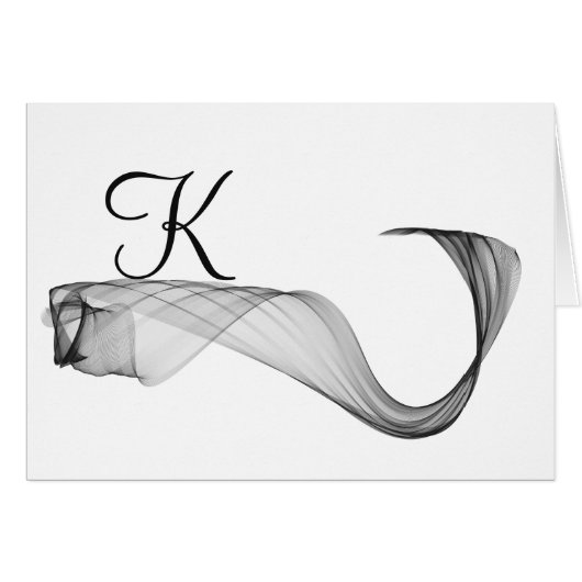 Cartes de note Monogramme de script - Flare dramat (Devant horizontal)