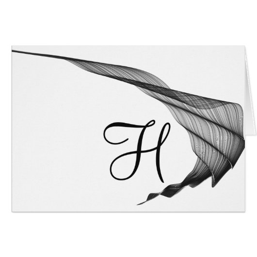 Cartes de note Monogramme de script - Flare dramat (Devant horizontal)