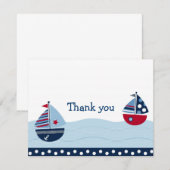 Cartes de note nautiques de Merci de voilier parti (Devant / Derrière)