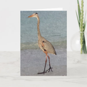 Cartes de note peintes par héron bleu