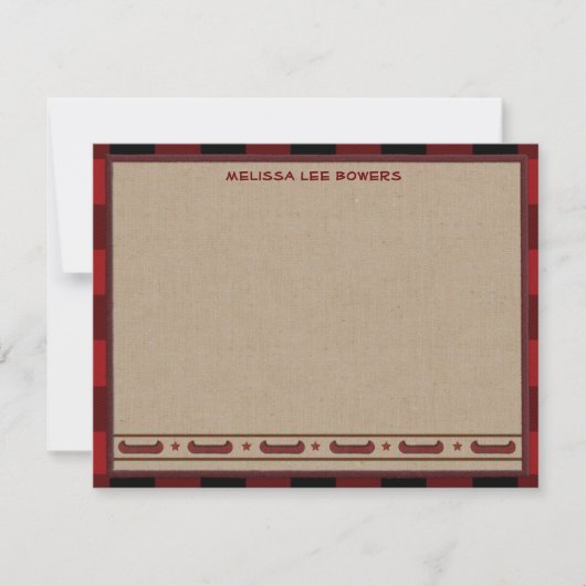 Cartes de note personnalisée Style Lodge - Canoë (Devant)